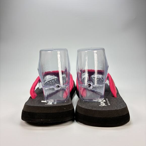 Sanuk Yoga Serenity 4 Red Black Comfortable Flip Flop Sandals Women's Size 10 - Picture 5 of 9